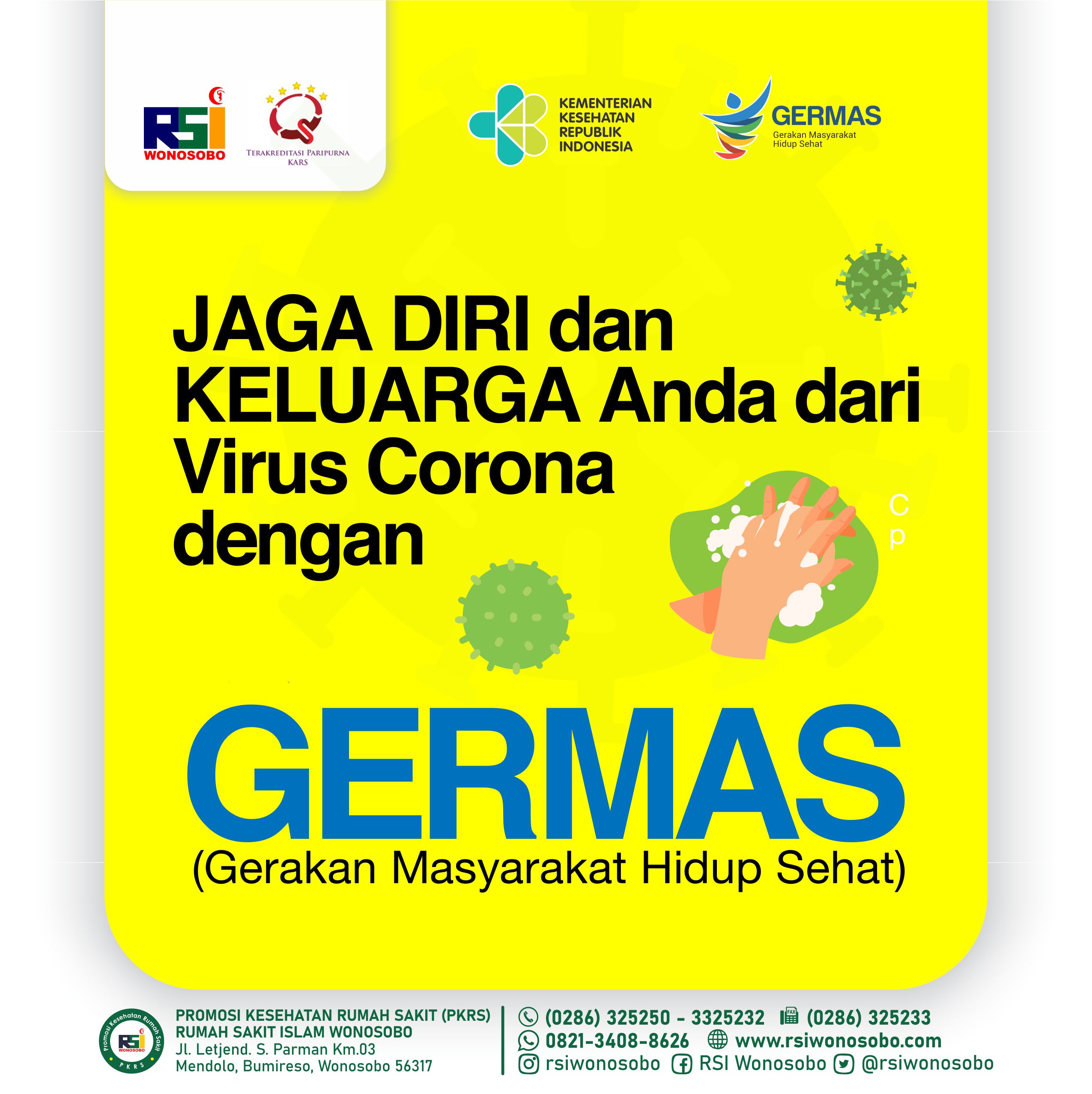 Jaga diri dari Virus Corona dengan GERMAS RUMAH  SAKIT  